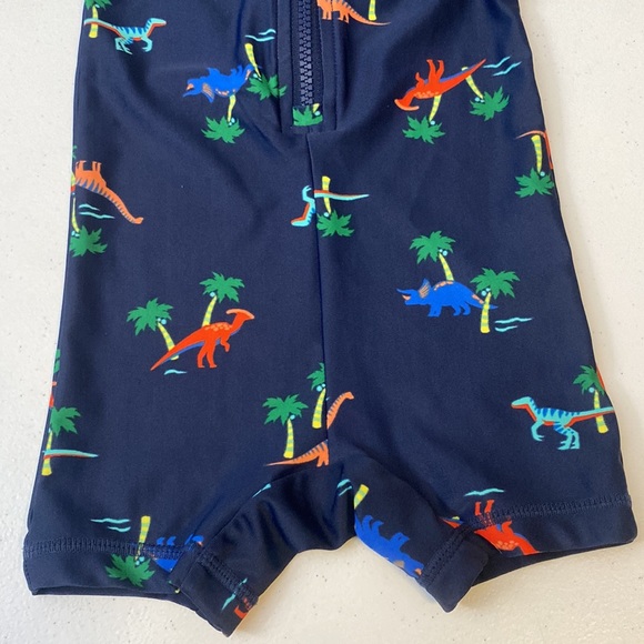 Old Navy Baby Boy Dinosaur One Piece Short Sleeve Summer Swimsuit 6-12 Months - Picture 3 of 8